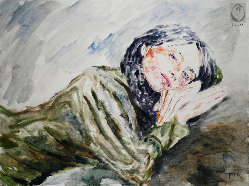 oil on paper - olio su carta di Piro